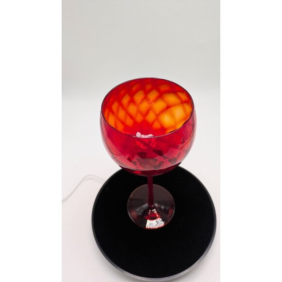 Empoli Italy 8.50 Inch Red Wine Goblet 14 fl oz Glass Vintage Dining Decor - Picture 5 of 11